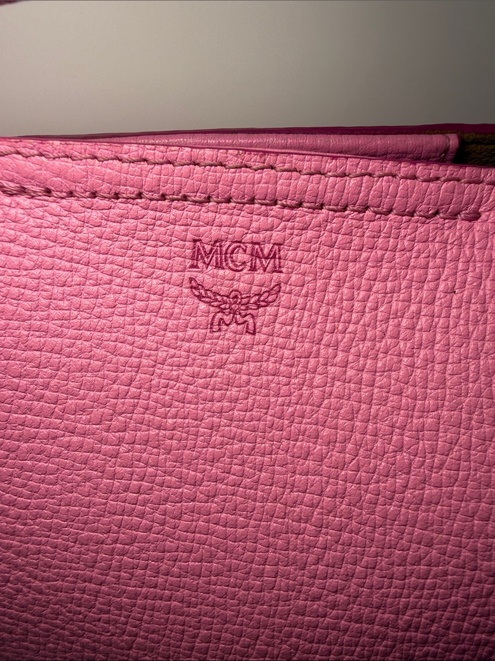 MCM Pink Pebbled Leather Convertible Crossbody - Picture 3 of 12